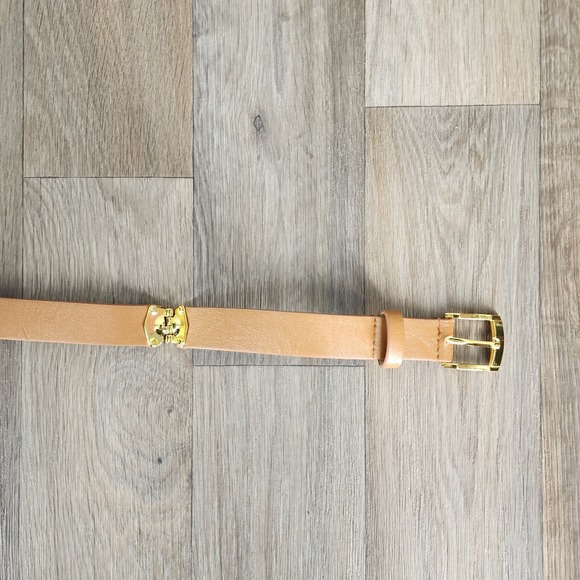 Tahari Arthur S Levine Women's Tan Leather Belt Gold Buckle Size‎ 4 - Picture 9 of 10